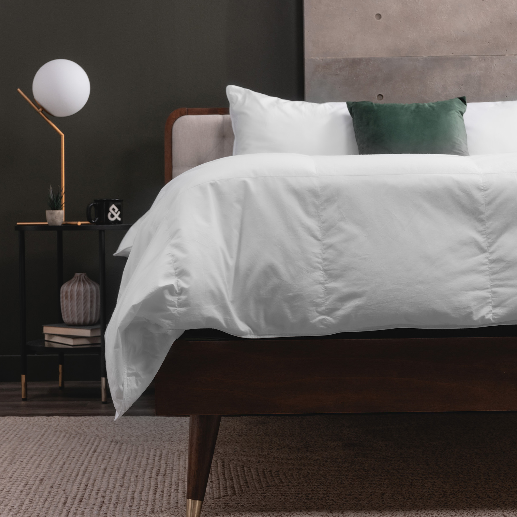 LC-Down-Duvet-Carousel-7 Logan & Cove Down Duvet on a bed with decorative pillows