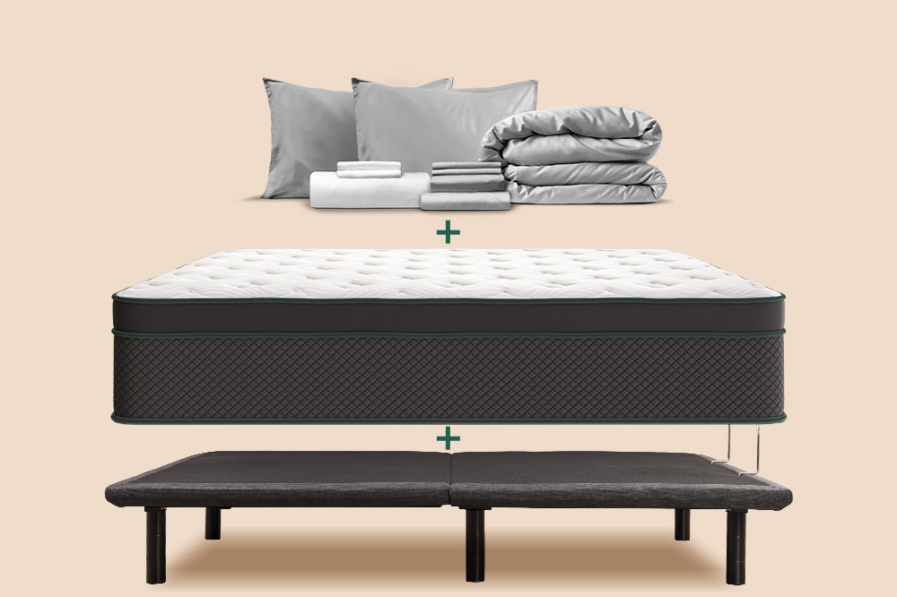 A Logan and Cove mattress paired with a Logan and Cove adjustable bed for one low price.