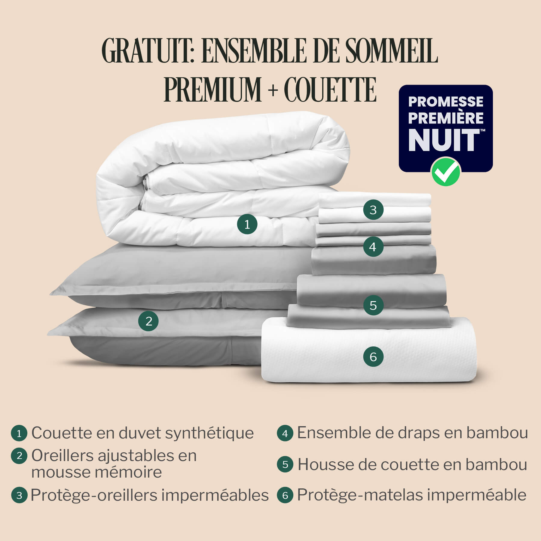 Ensemble de sommeil premium + couette