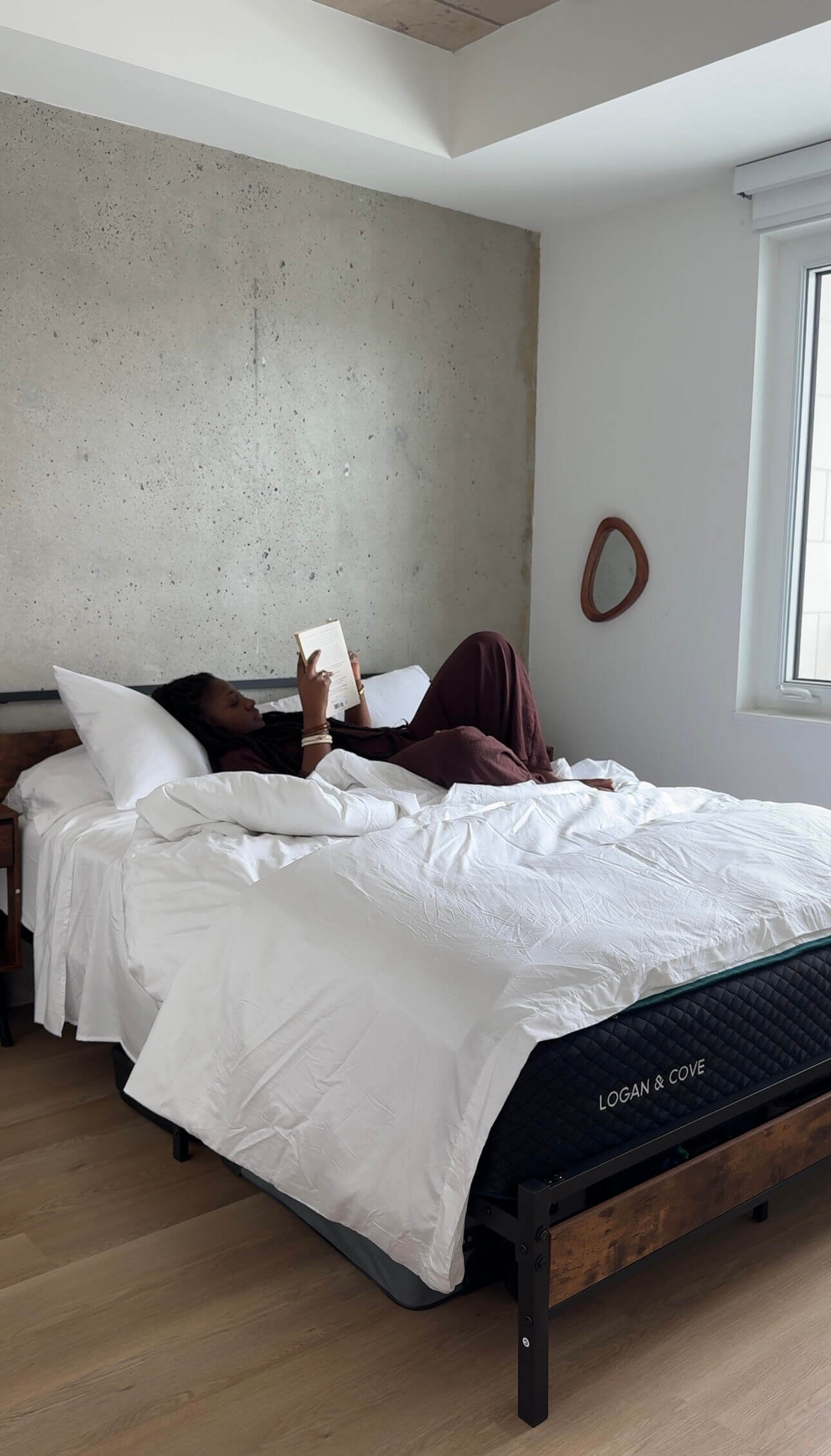 Woman reading on bed