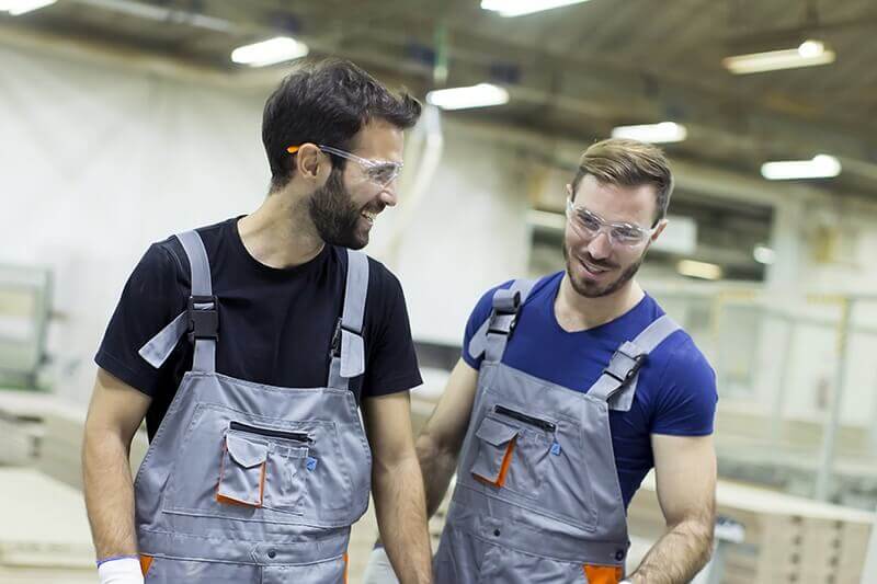 Canadian workers at a mattress manufacturing facility